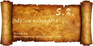 Sára Kristóf névjegykártya