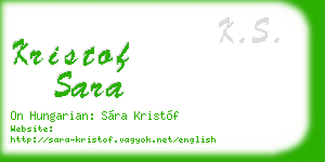 kristof sara business card