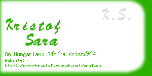 kristof sara business card